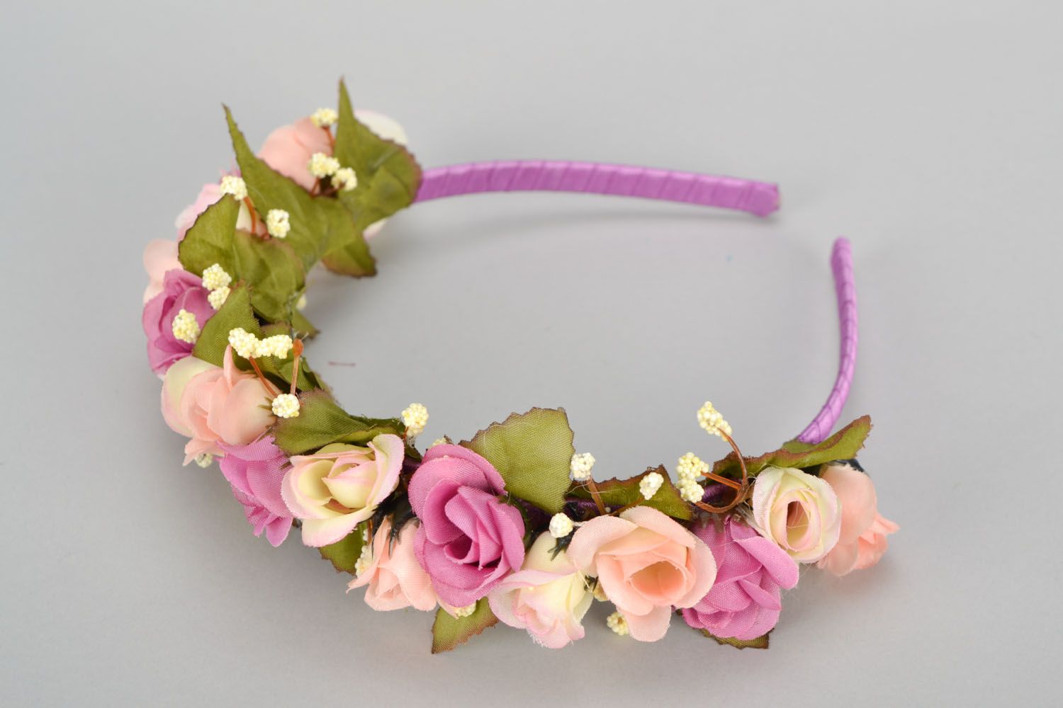 Homemade headband with flowers photo 5