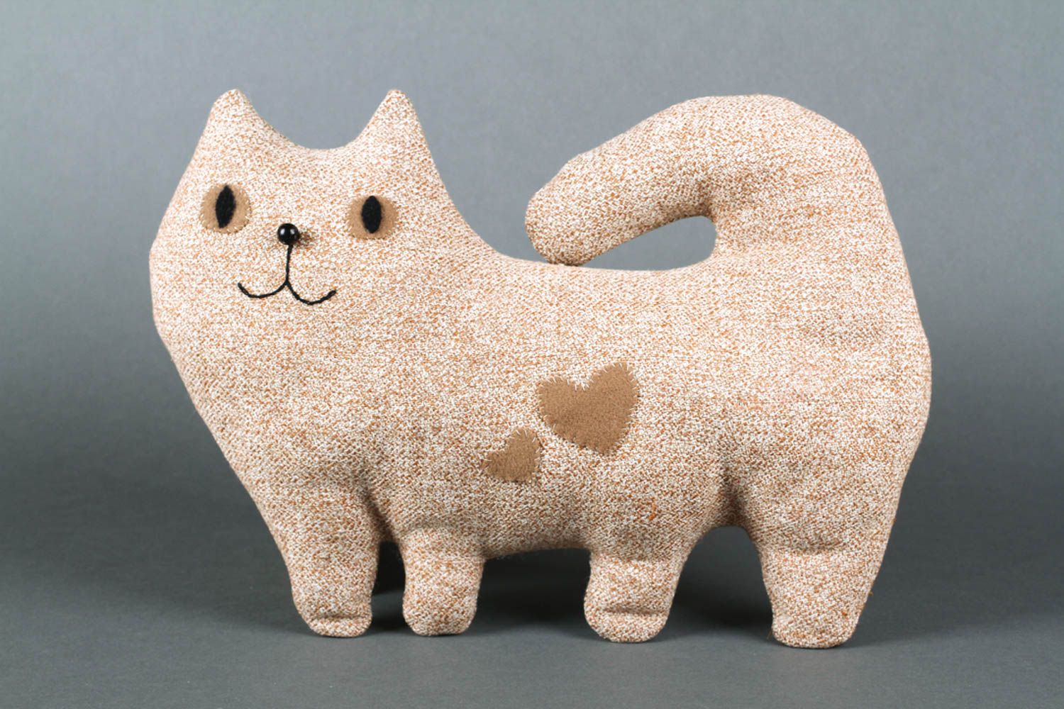 Muñeco de peluche cojín decorativo artesanal regalo original gatito simpático foto 1