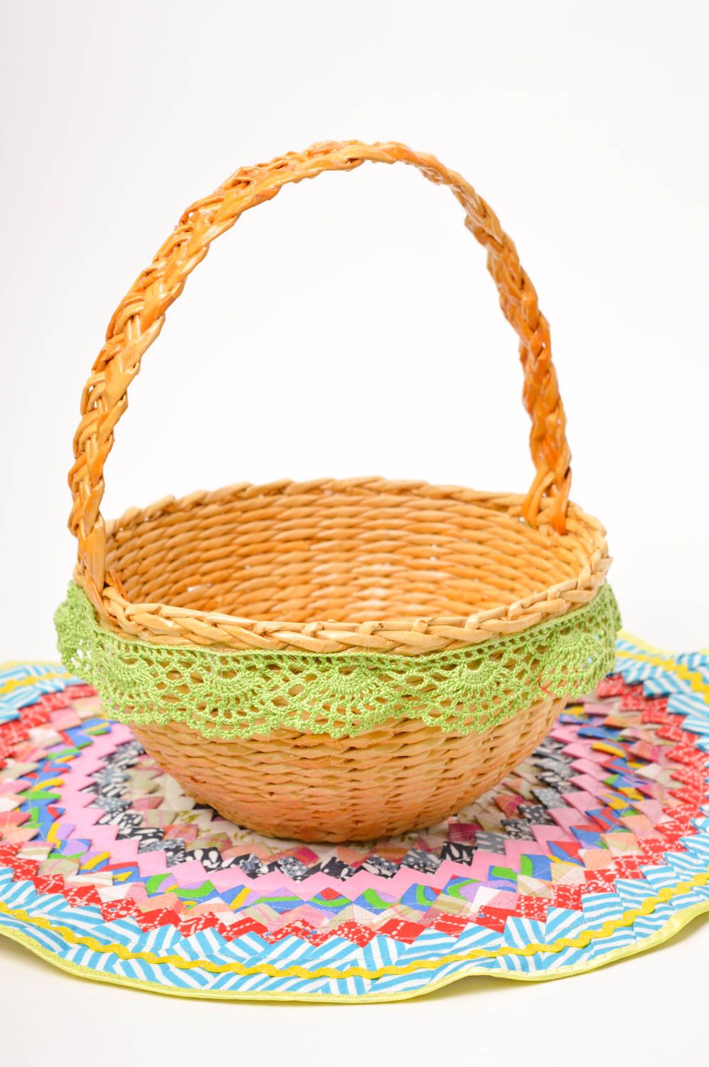 Handmade wicker basket home decor stylish accessories home organizer ideas photo 1