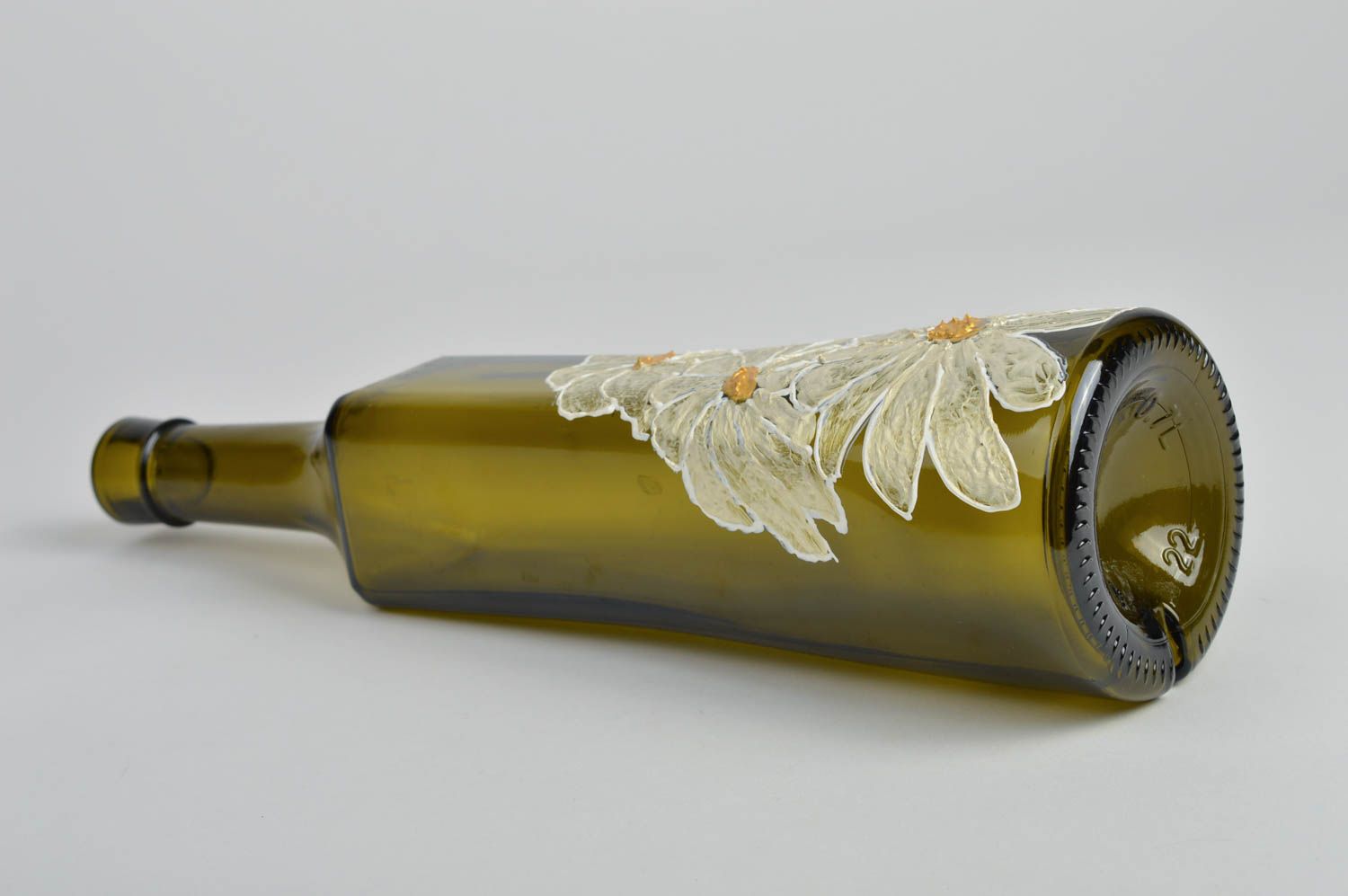 Botella original de vidrio hecho a mano florero decorativo regalo para amiga foto 4