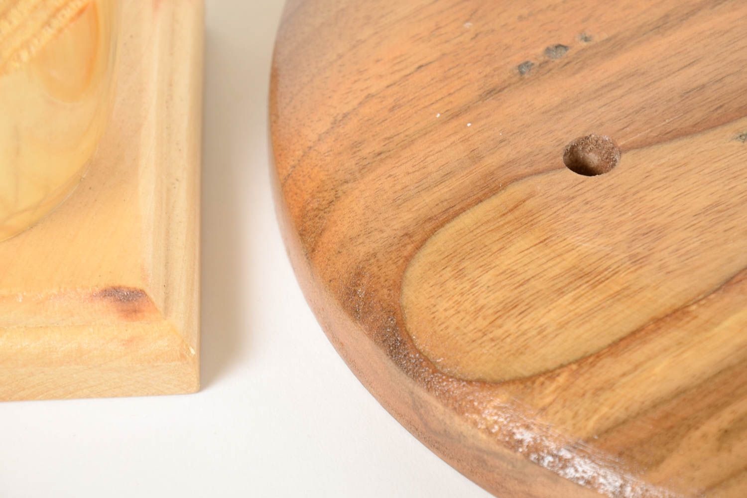 Candelero de madera plato artesanal decoración de interior soporte para vela foto 5
