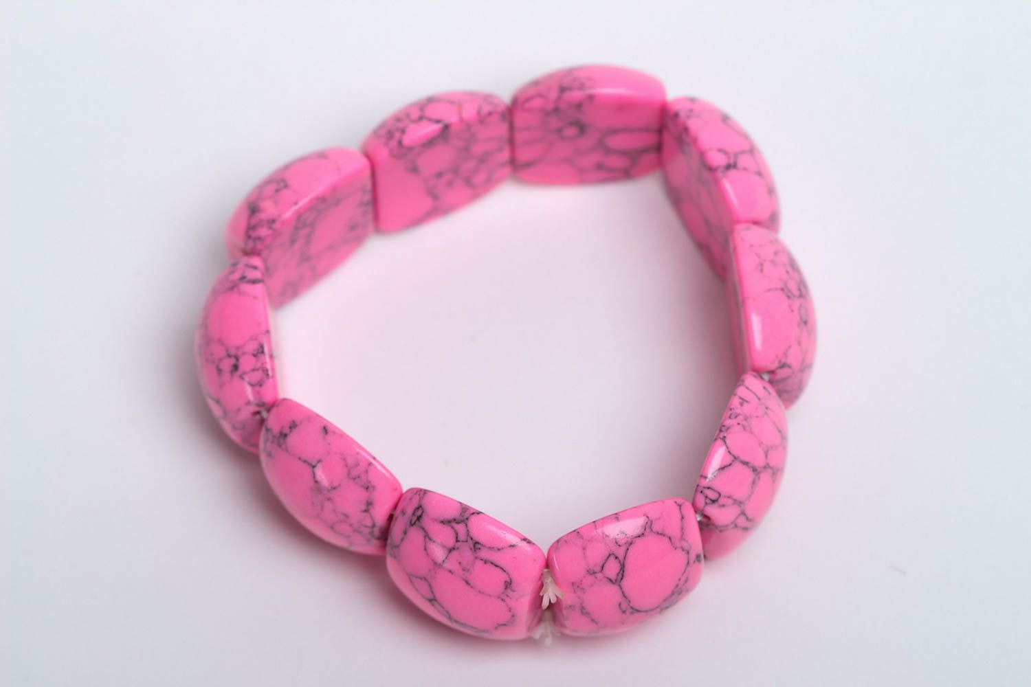 Браслет из бирюзы браслет ручной работы браслет с натуральным камнем розовый фото 2