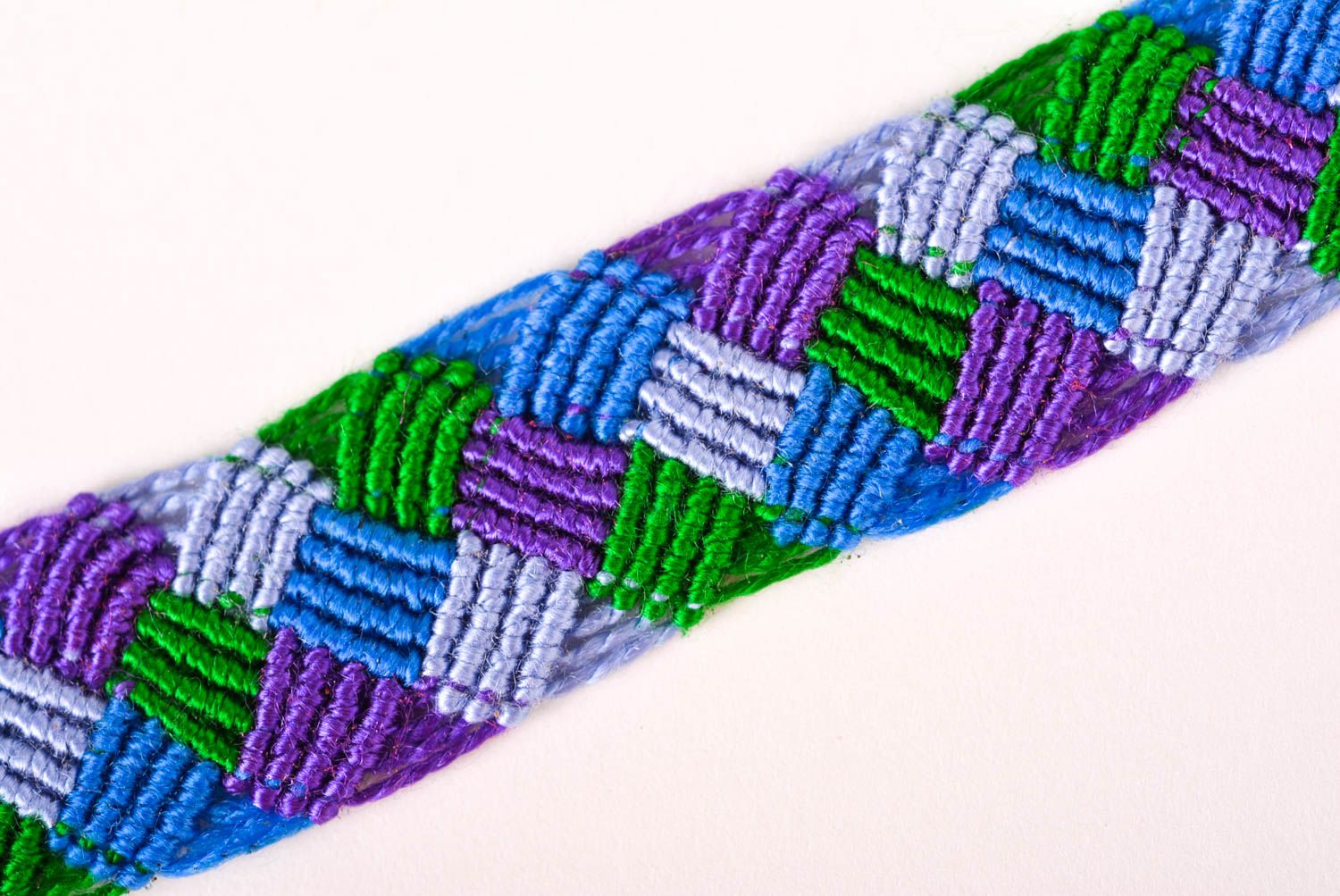 Handmade woven thread bracelet textile wrist bracelet handmade accessories photo 4