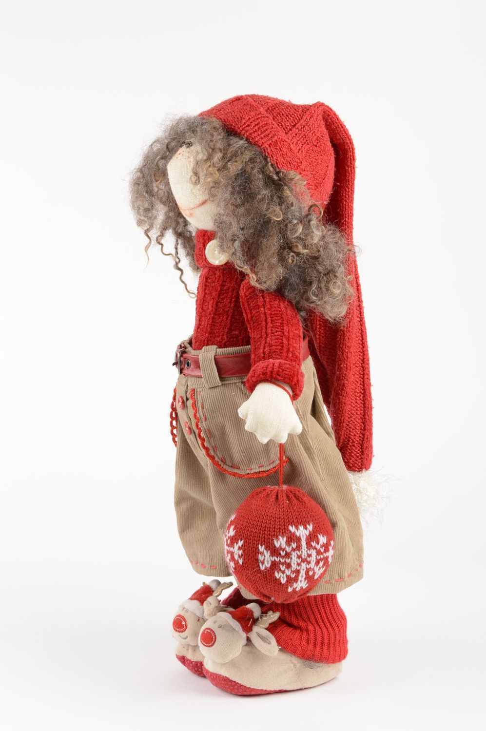 Muñeca de tela hecha a mano juguete decorativo para casa regalo original   foto 2