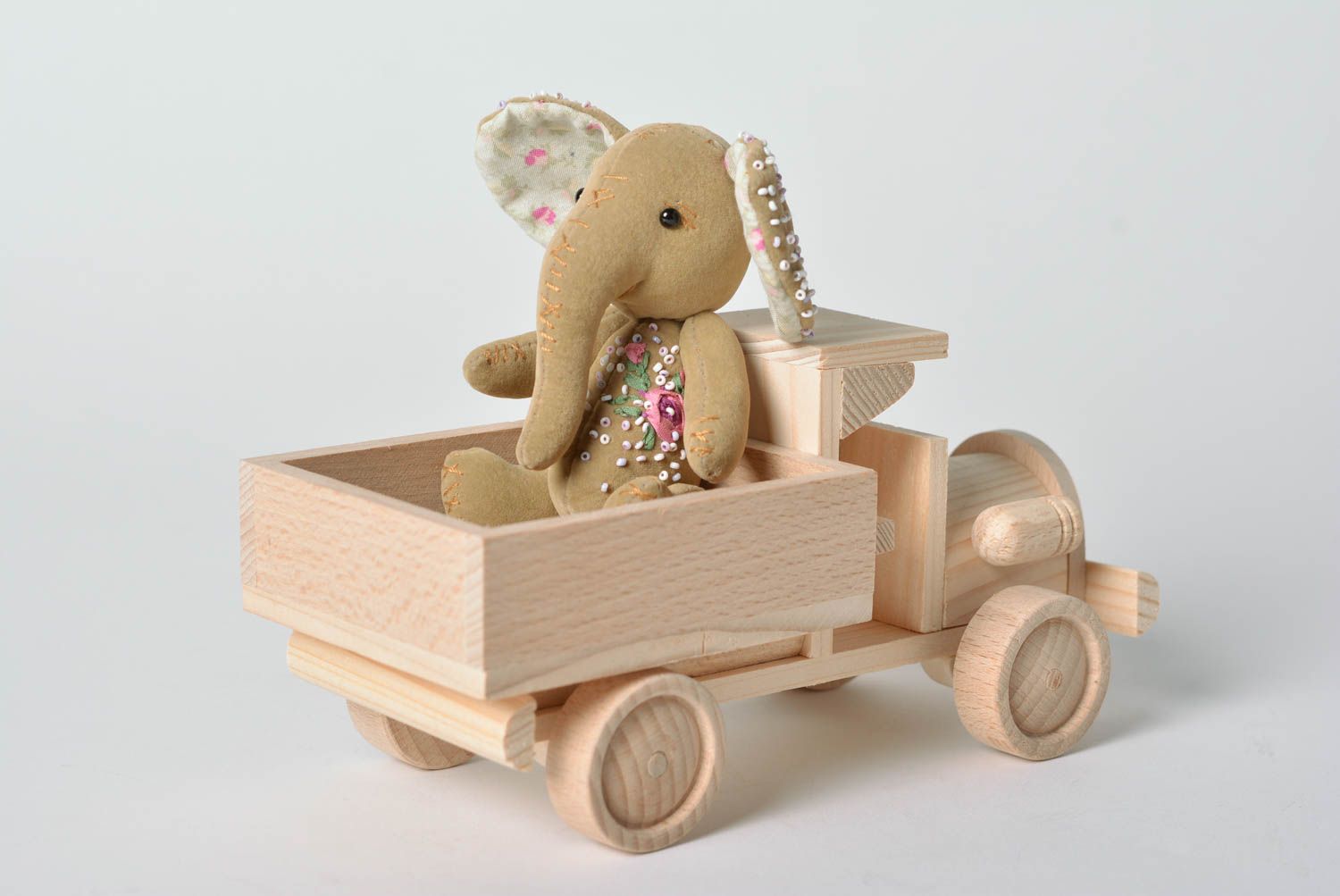 Elefante de peluche hecho a mano juguete de tela regalo original para niña  foto 2
