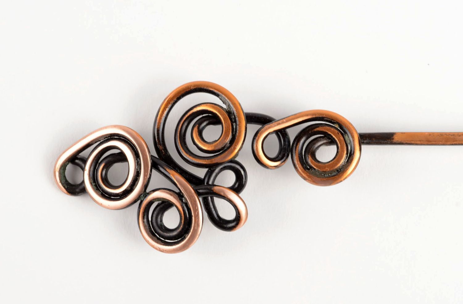 Handmade hair pin copper hair pin unusual hair accessory gift for women photo 3