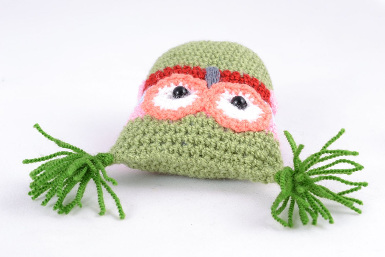 Handmade bright crochet toy owl photo 5
