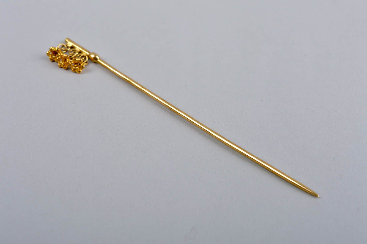 Handmade brass hair stick unusual hair accessory metal hair stick gift photo 2