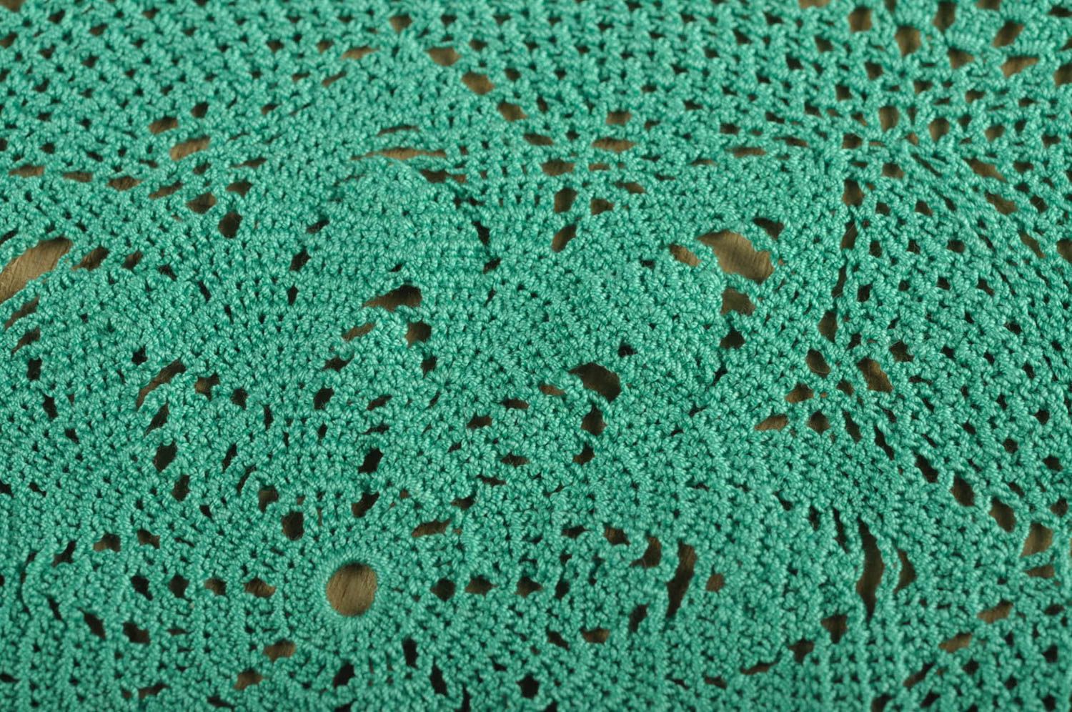 Handmade designer napkin openwork green napkin stylish interior textile photo 2