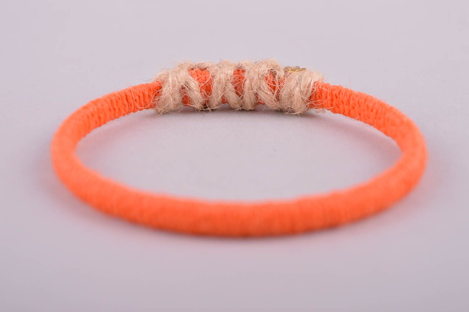 Bracelet orange Bijou fait main en lacets et strass Accessoire femme original photo 5