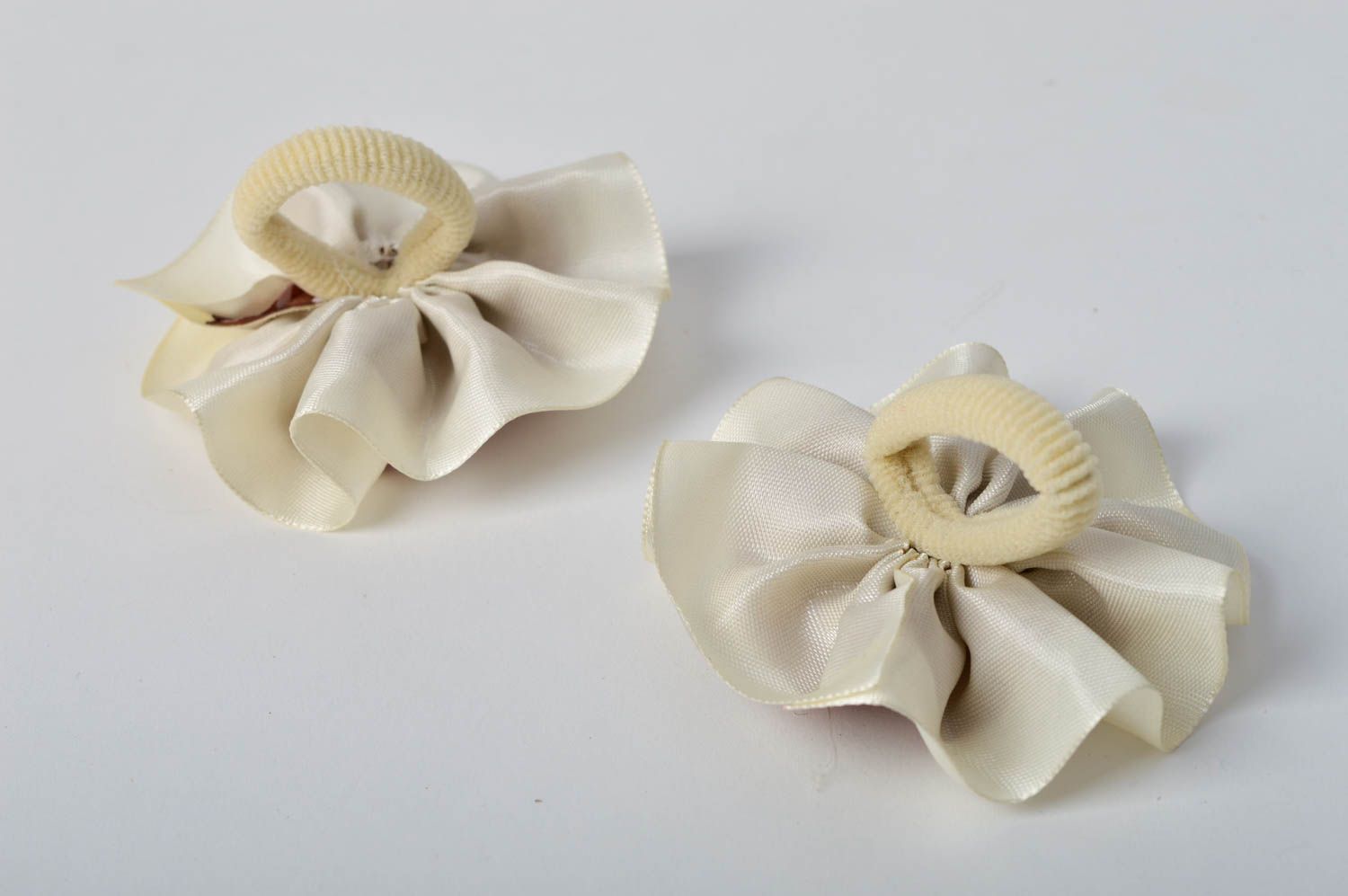 Stylish handmade textile scrunchy flower scrunchie childrens hair tie 2 pieces photo 5
