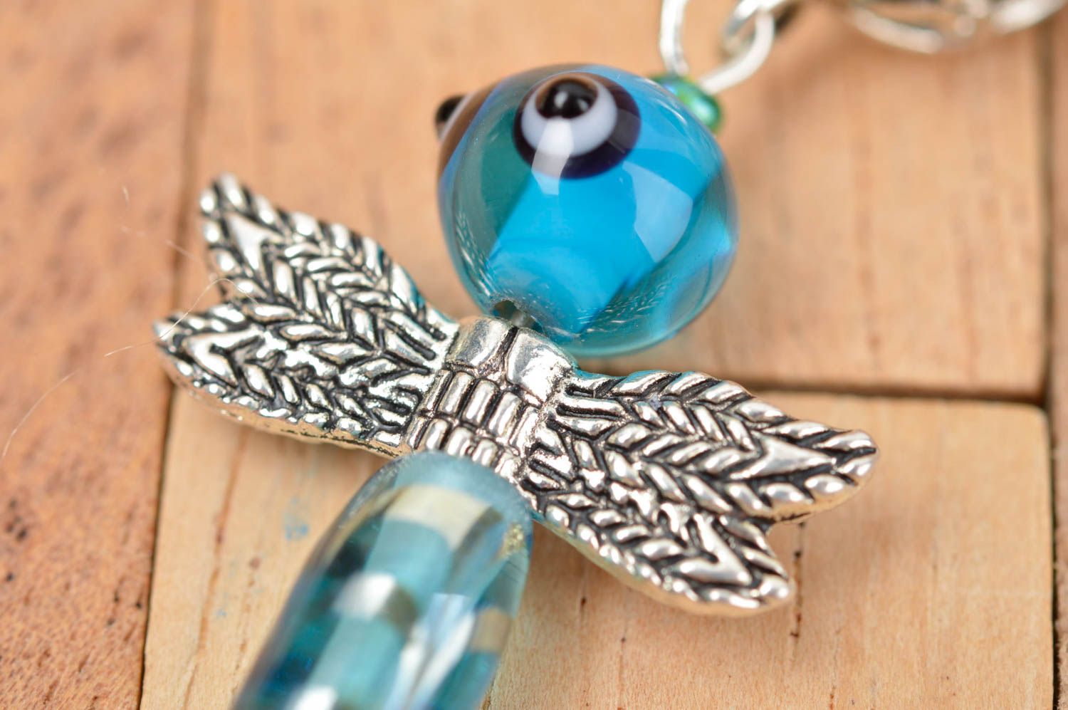 Handmade pendant women necklace glass pendant dragonfly lampwork pendant   photo 4