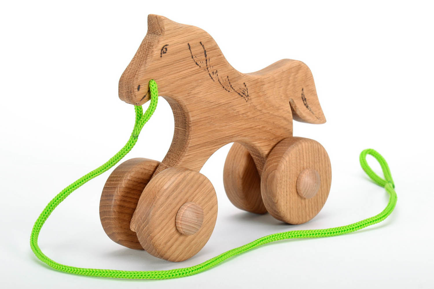 Brinquedo de andamento de madeira Cavalo foto 1