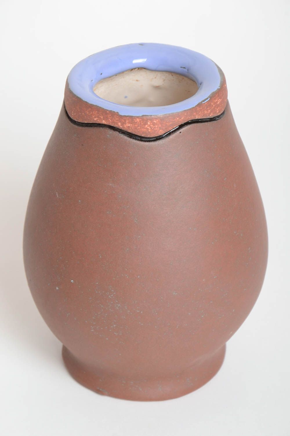 Vase design fait main Vase céramique petit original peint Déco maison 80 cl photo 5