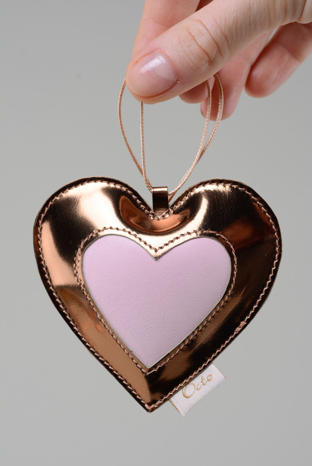 Soft leather keychain Heart photo 2