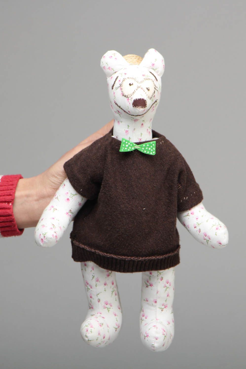 Soft fabric toy Bear in Glasses photo 4