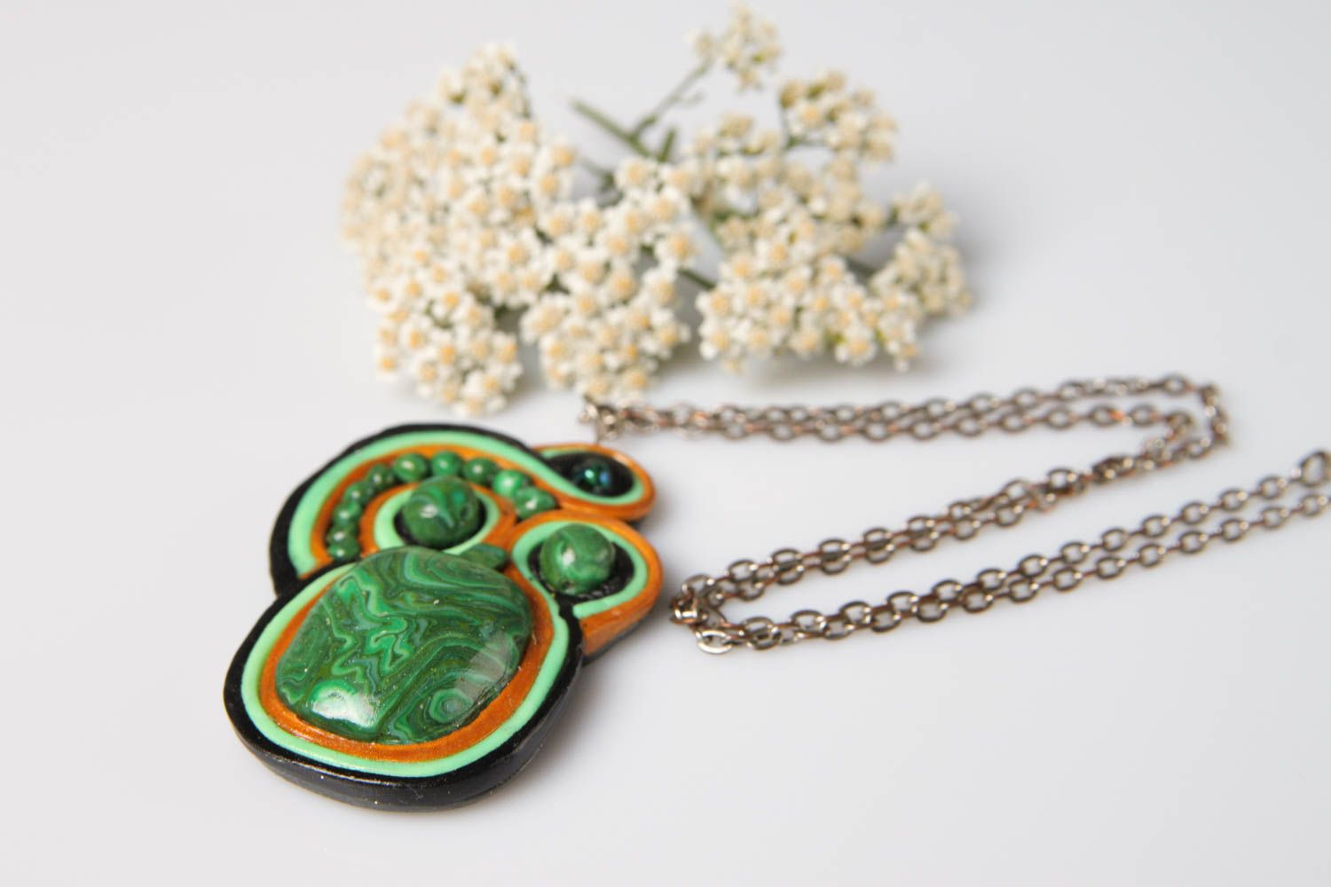 Beautiful handmade plastic pendant costume jewelry designs polymer clay ideas photo 1