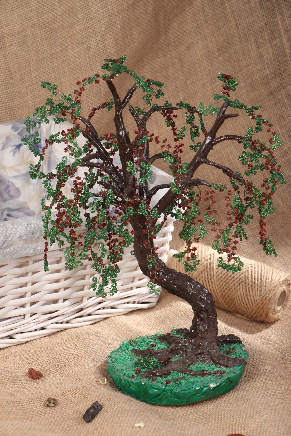 Handmade beaded tree with holder photo 5