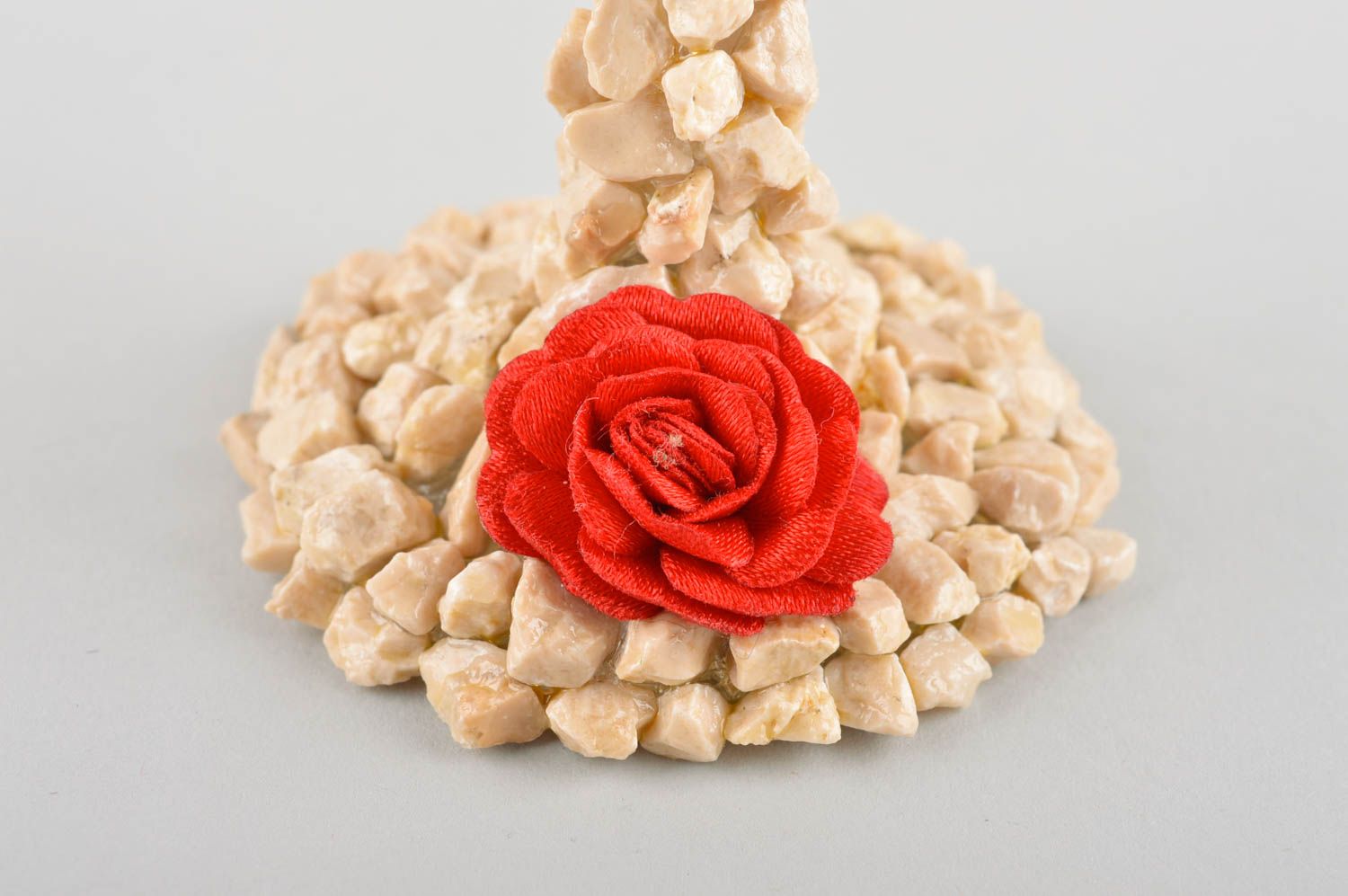 Copa de cristal hecha a mano con flores rojas detalle de boda regalo original foto 4