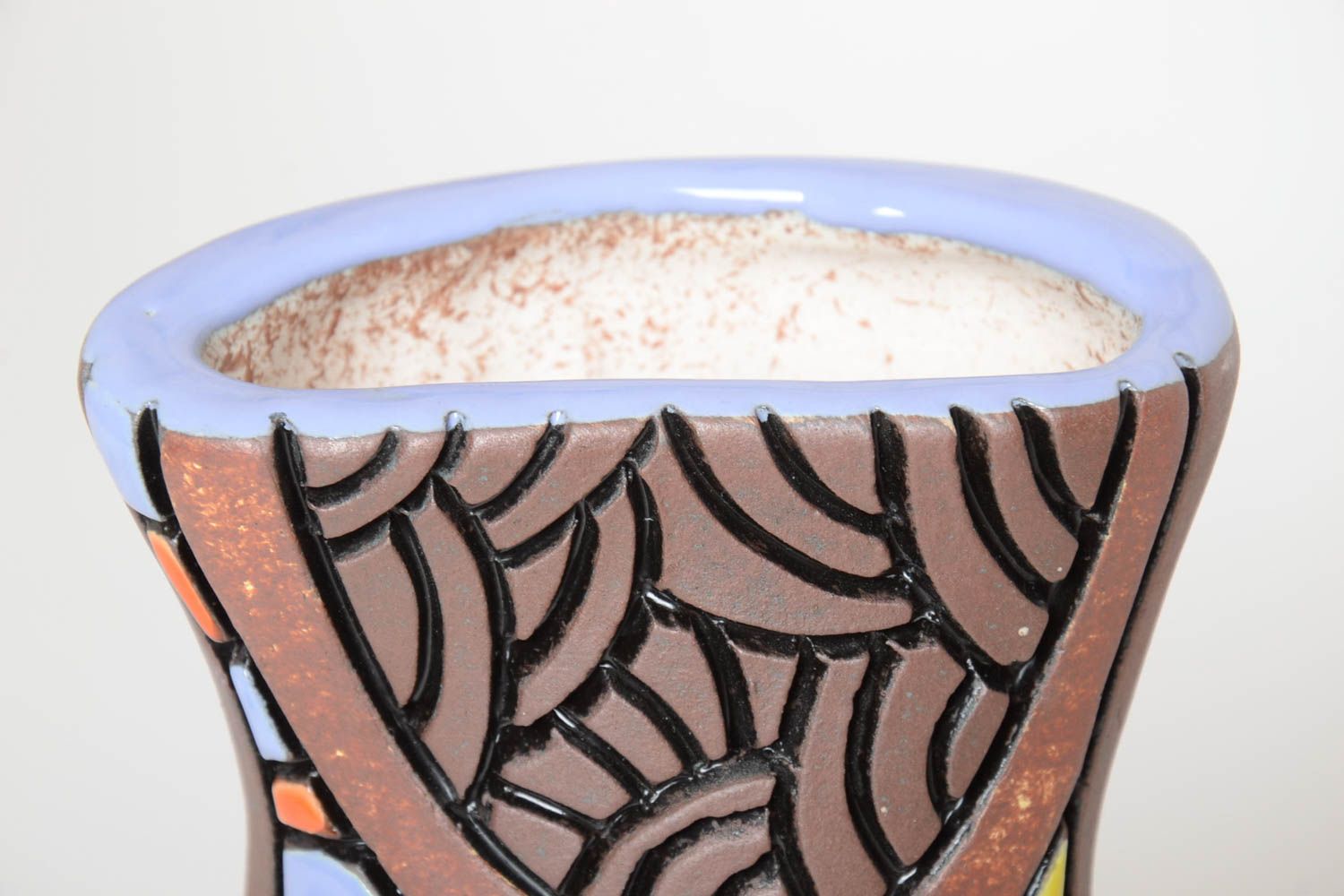 Декоративная ваза ручной работы керамическая ваза для цветов декор интерьера фото 3