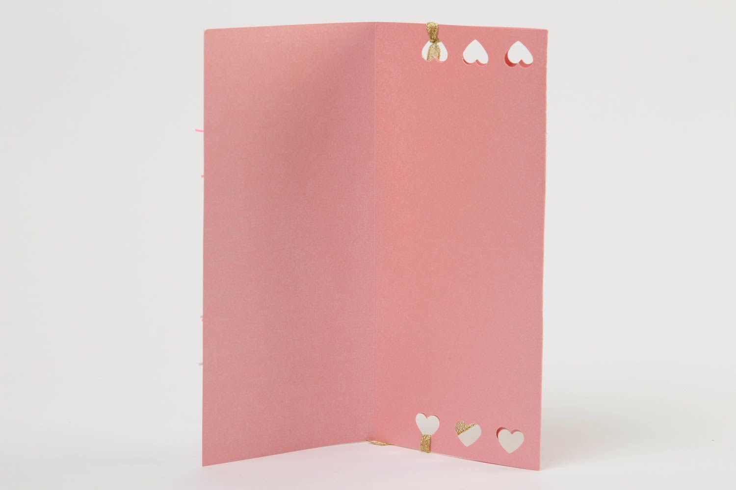 Tarjeta de felicitación rosada elegante postal hecha a mano regalo original foto 3