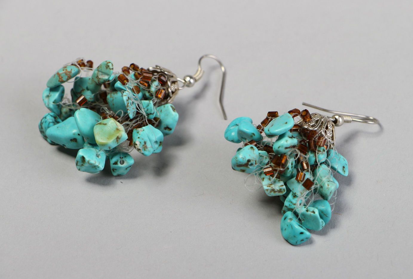 Earrings with turquoise photo 2