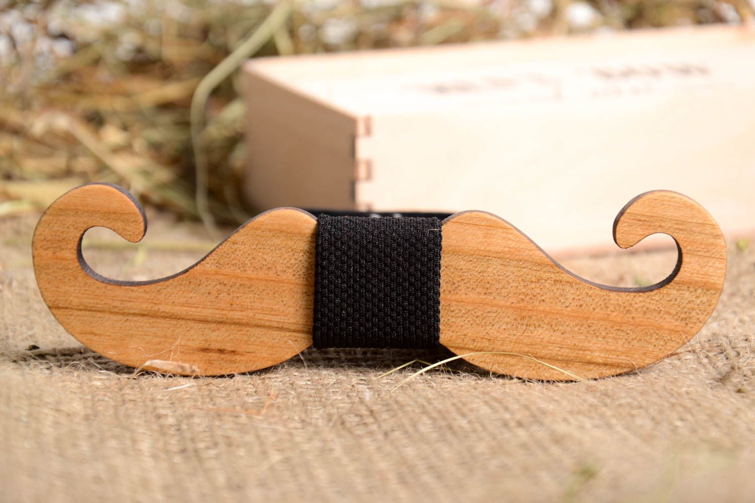 Wooden handmade bow tie fashionable designer accessories unusual male present photo 1