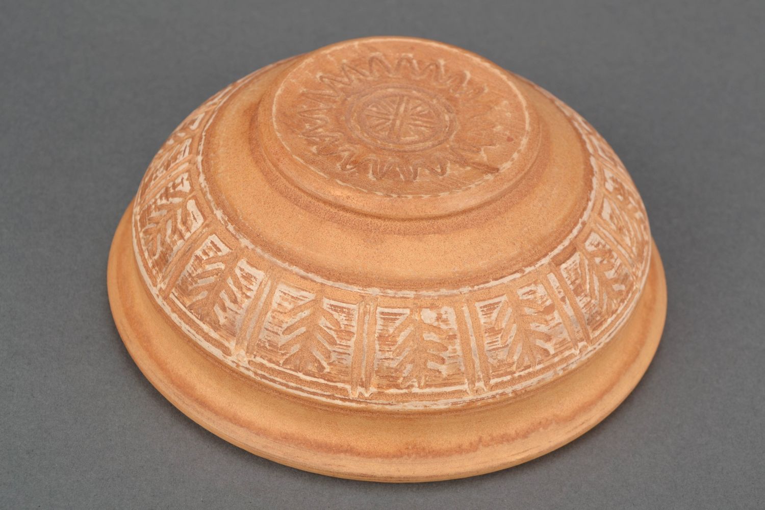 Ceramic bowl with ornament kilned with milk 1 l photo 3