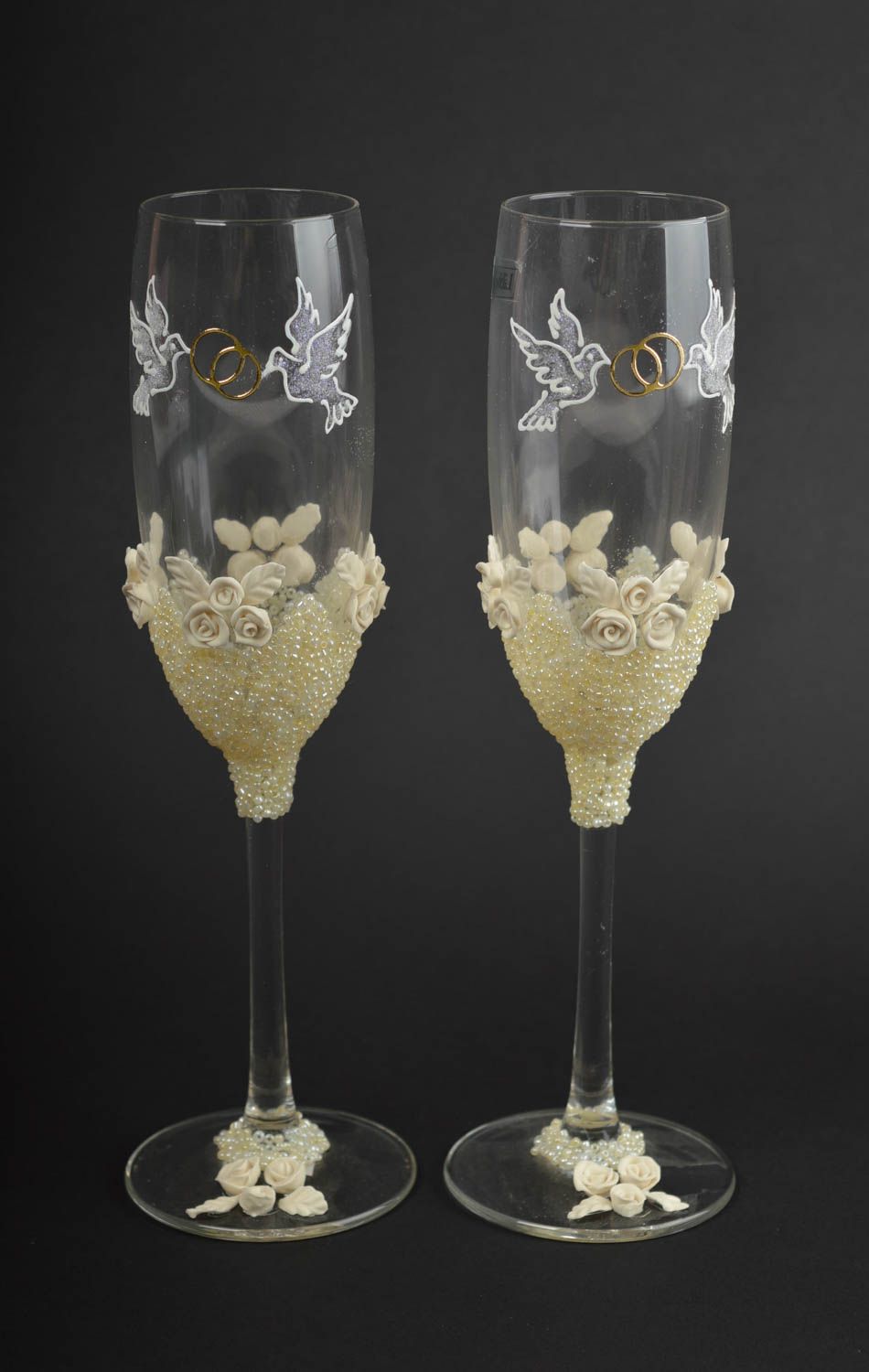 Бокалы ручной работы фужеры для шампанского красивая посуда стеклянные бокалы  фото 2