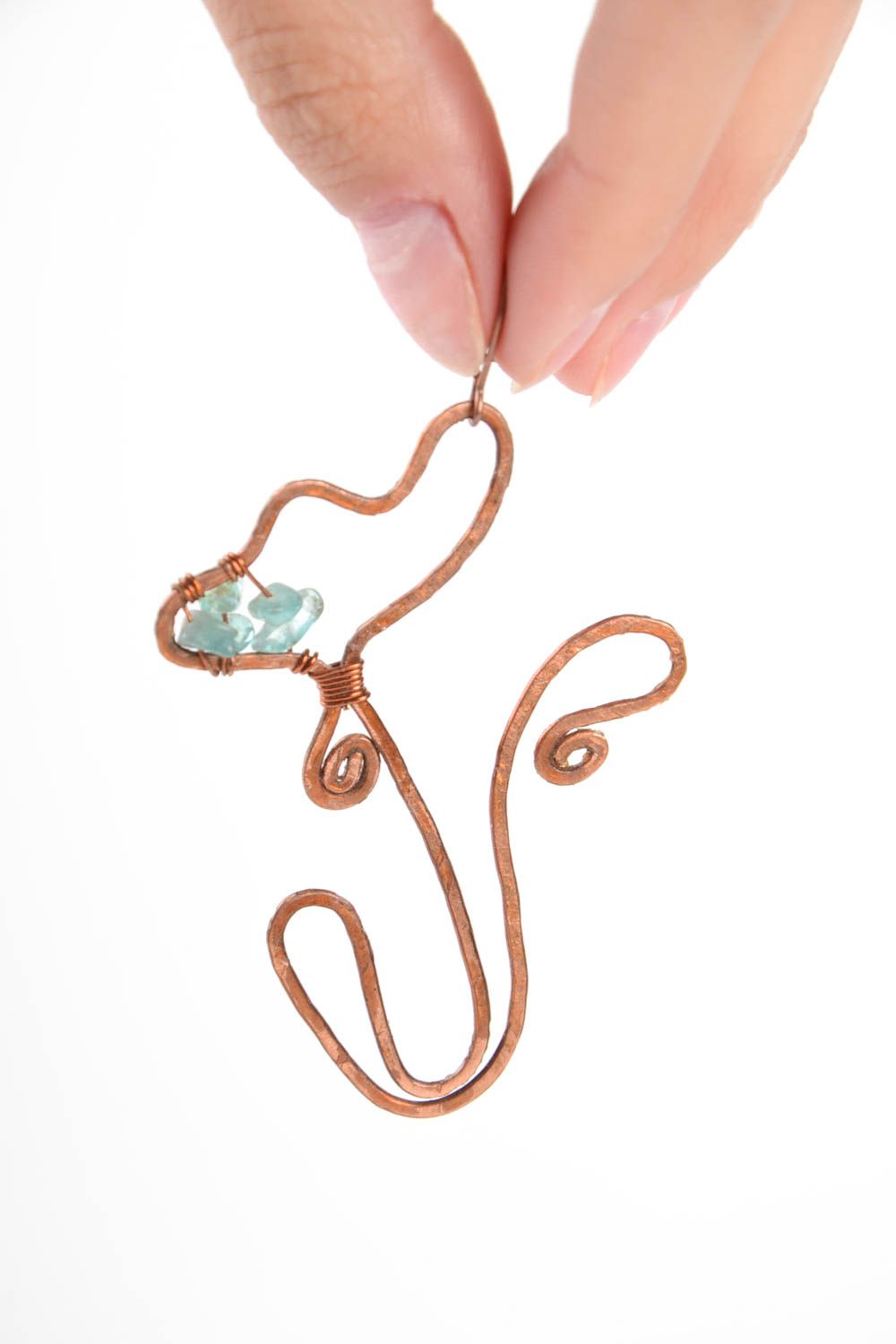 Kupfer Ohrringe handgemachter Schmuck Ohrringe für Damen Vintage Wire Wrap  foto 5