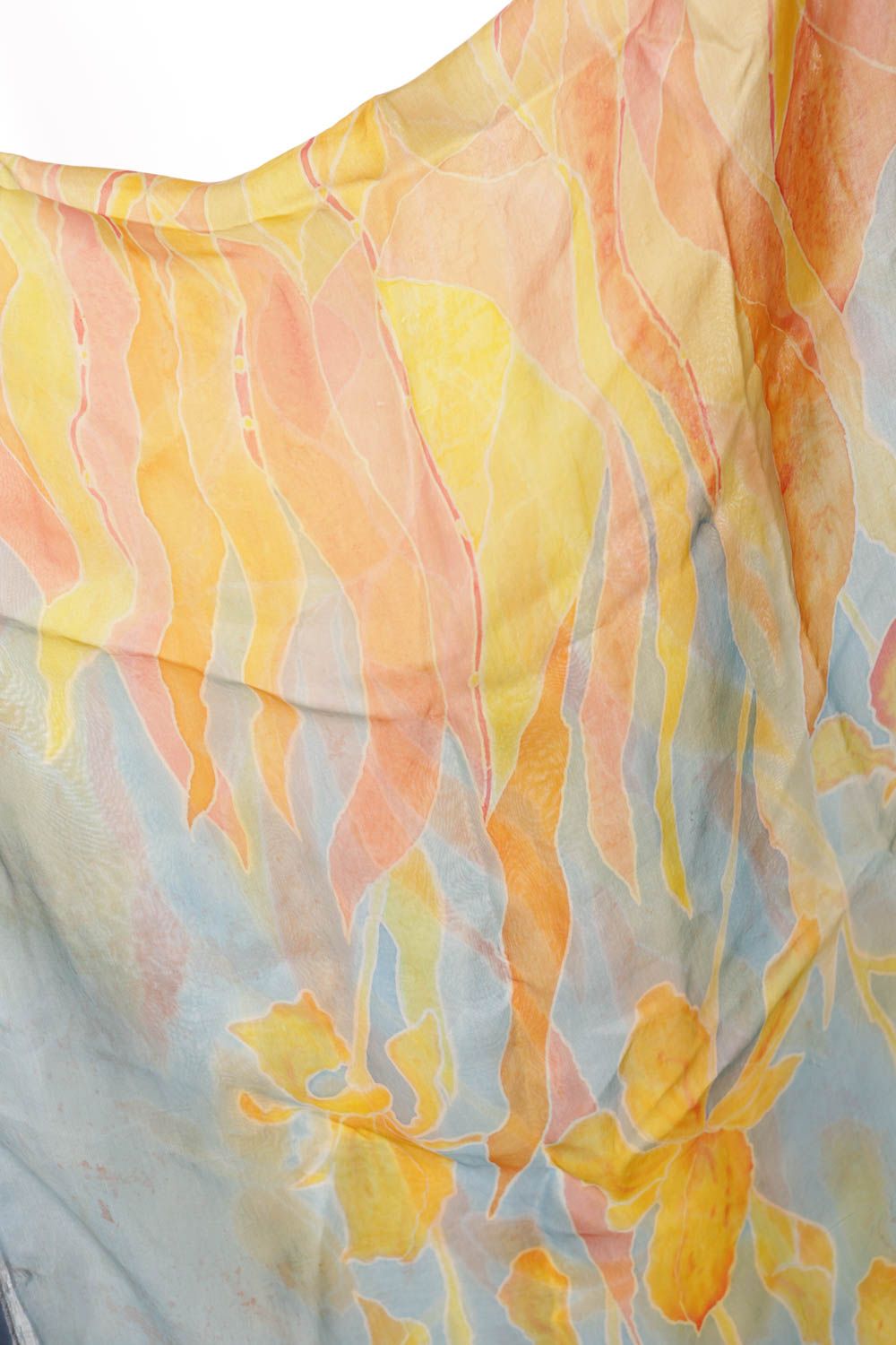 Stylish silk scarf Irises photo 3