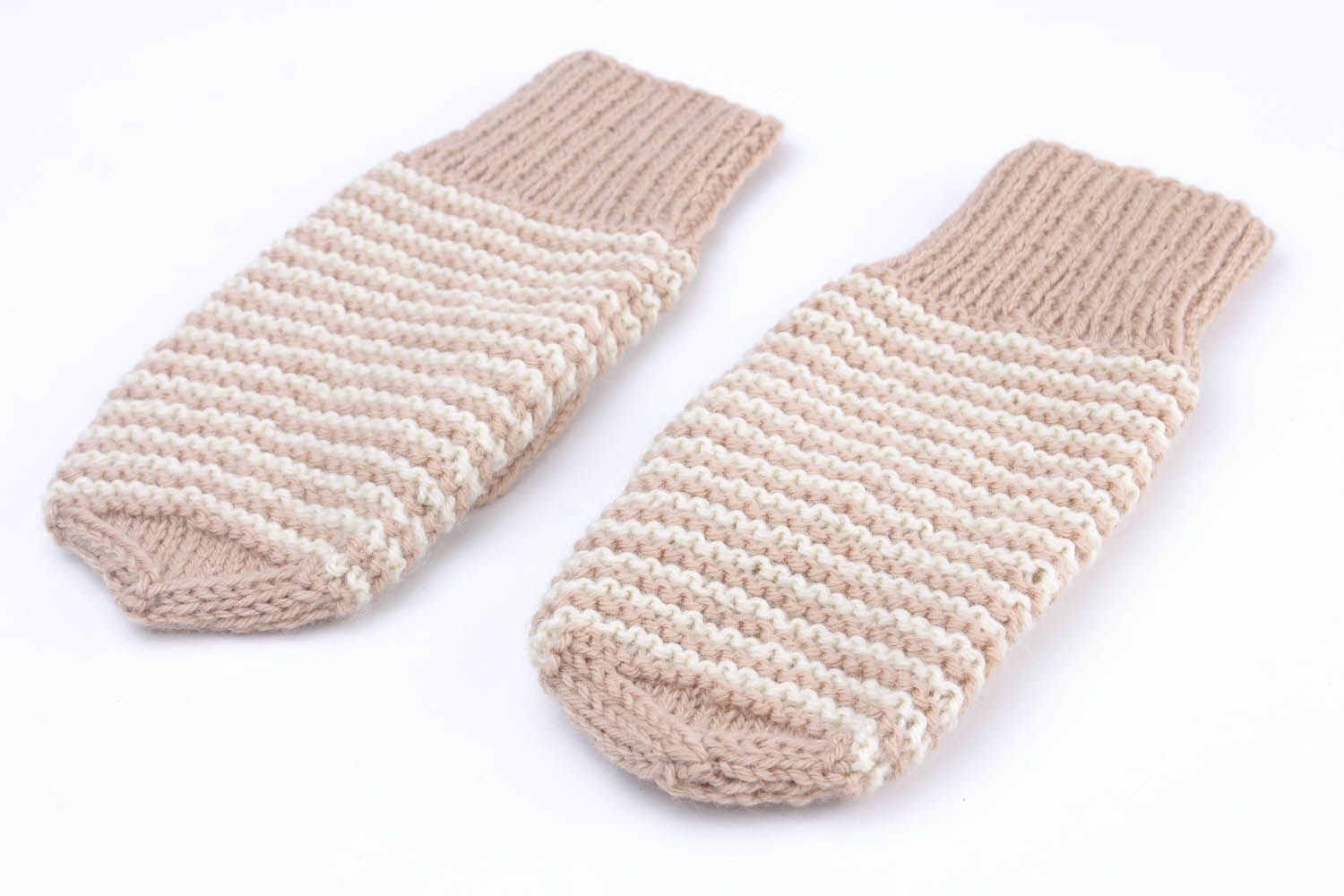 Mitaines faites main tricotées en laine  photo 2