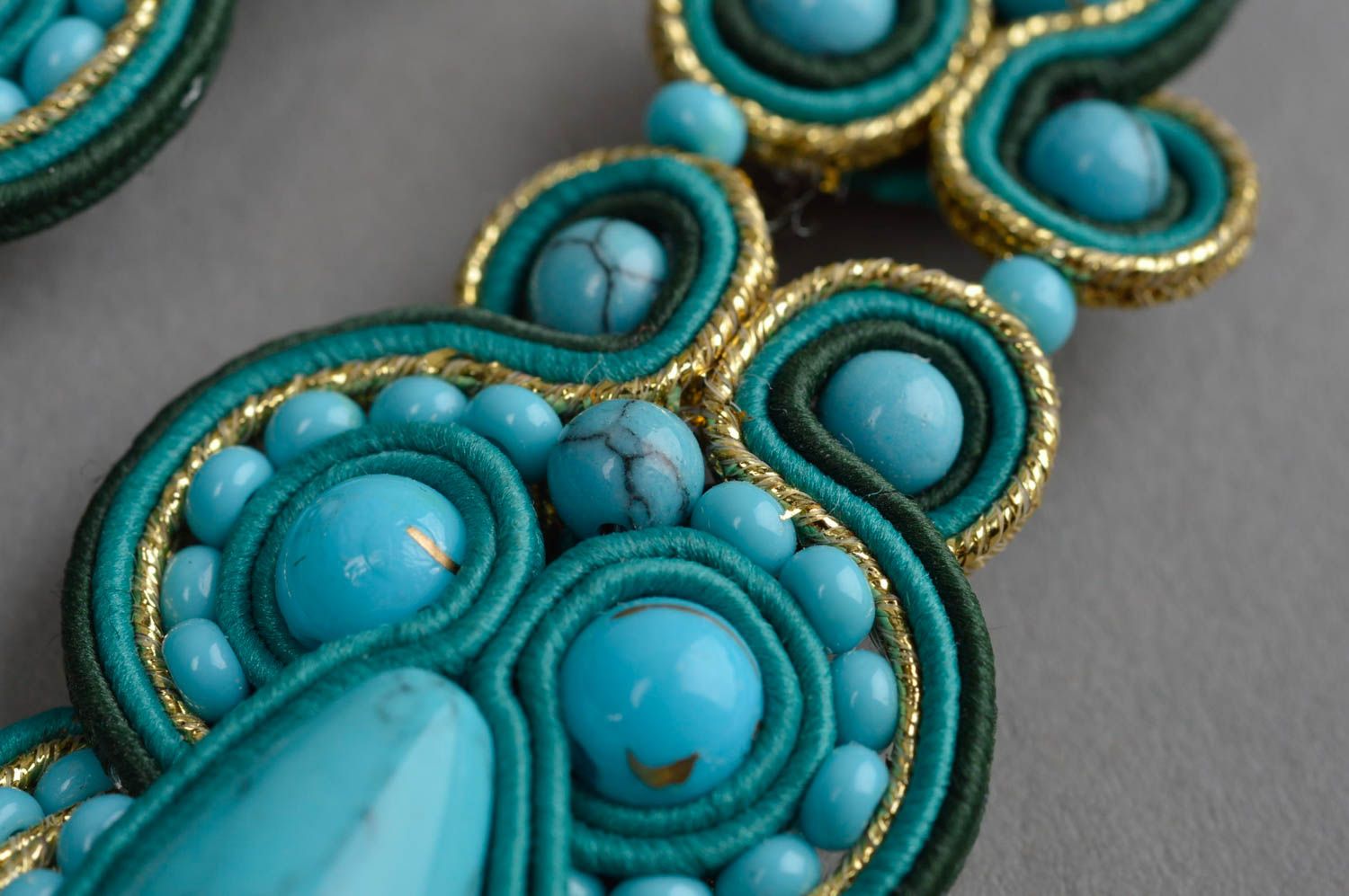 Soutachee earrings handmade accessory designer jewelry soutache jewelry photo 5