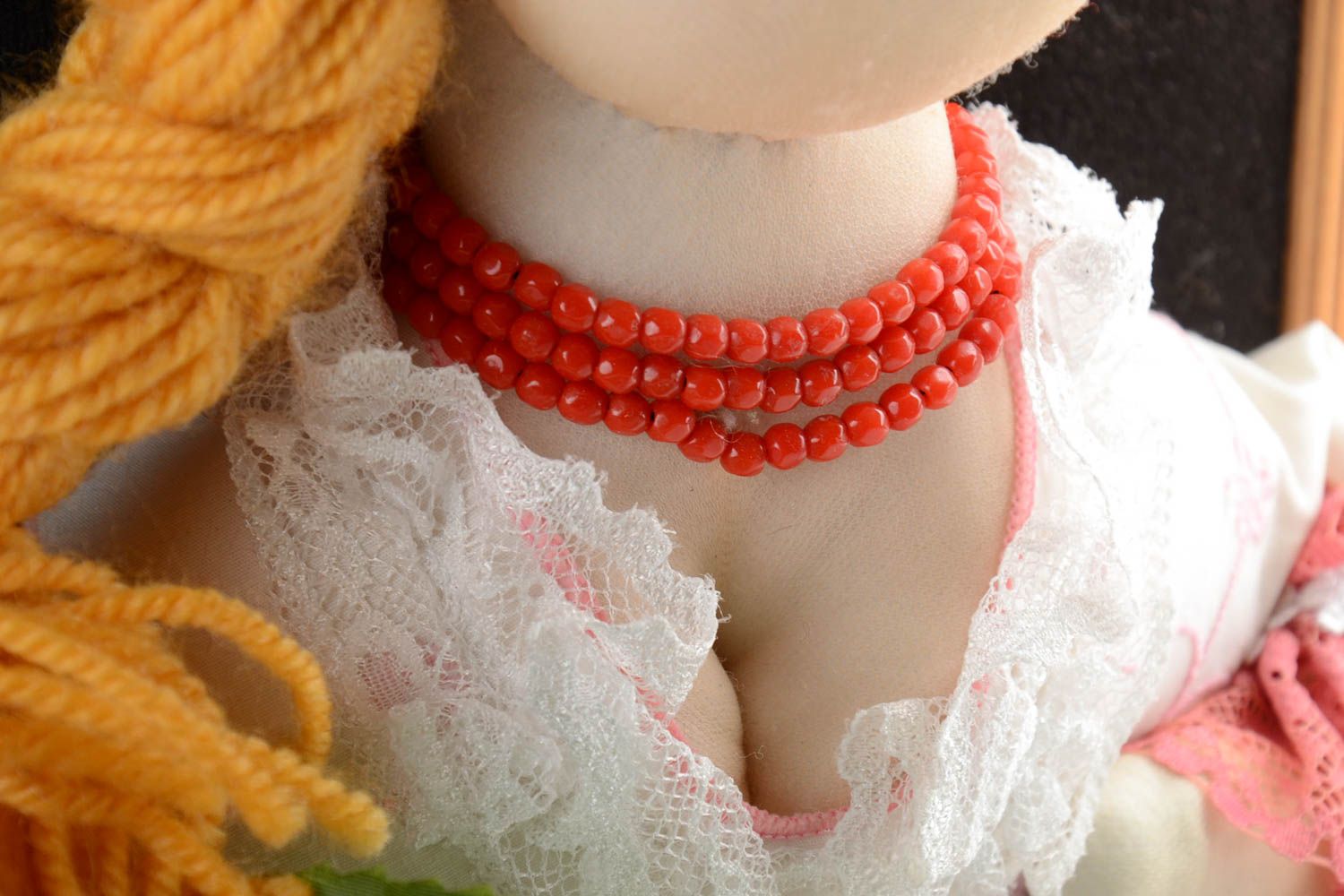 Volume picture with nylon doll soft wall panel unusual handmade decorative toy photo 4