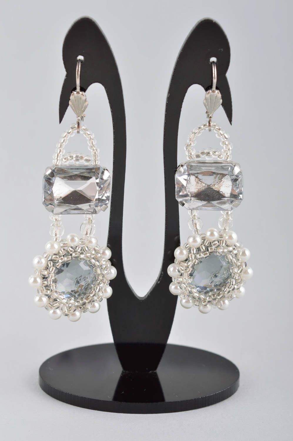 Orecchini di cristalli fatti a mano accessorio originale bello da donna foto 2