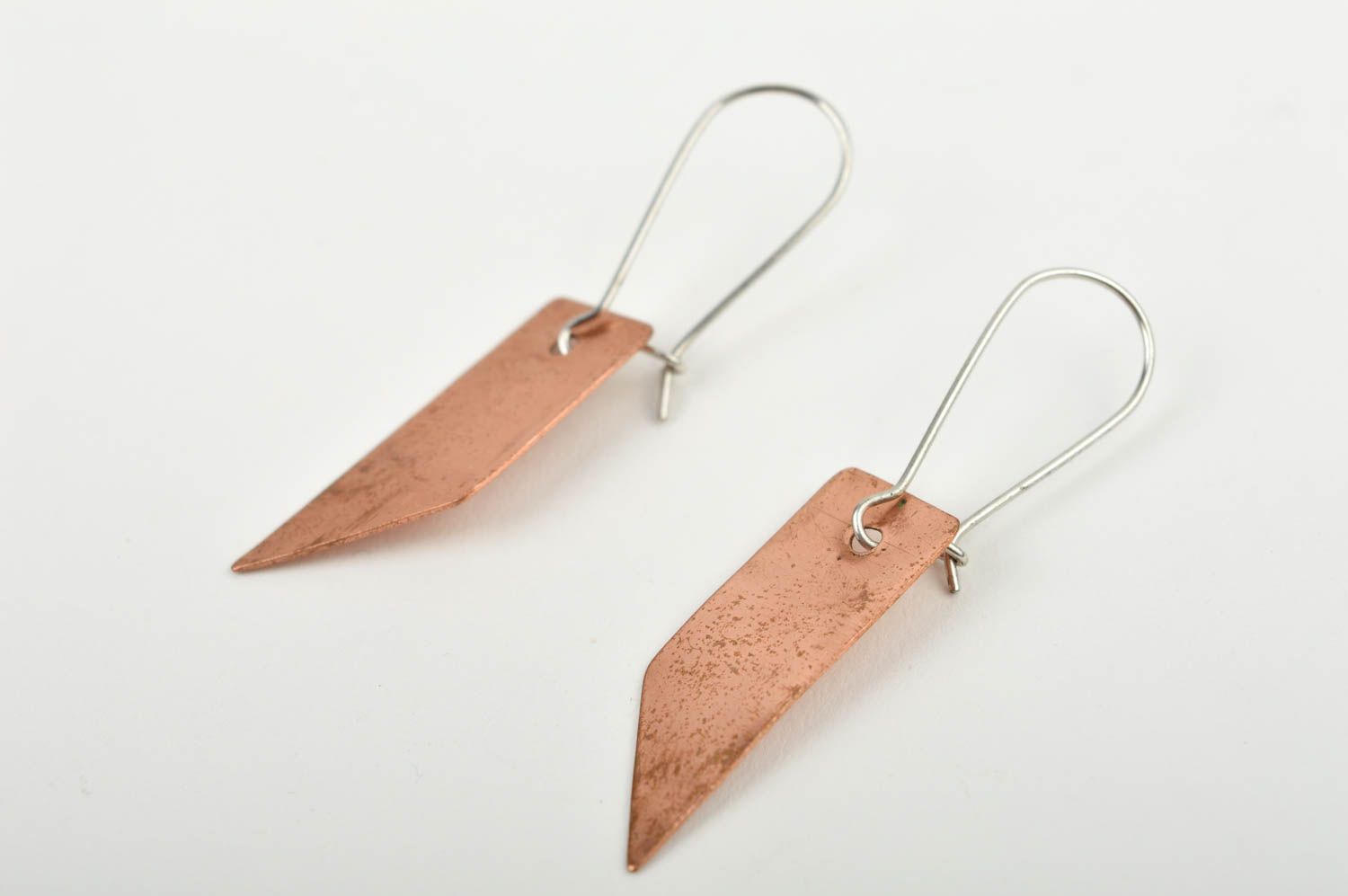 Ohrringe für Damen handgemacht Kupfer Ohrringe eindrucksvoll Designer Schmuck foto 3