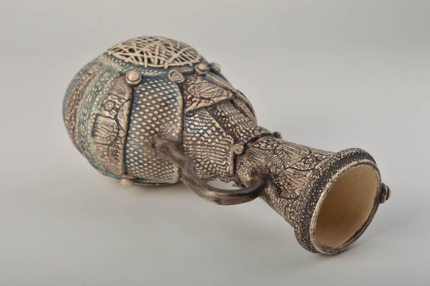 Florero de cerámica hecho a mano elemento decorativo insólito regalo original  foto 4