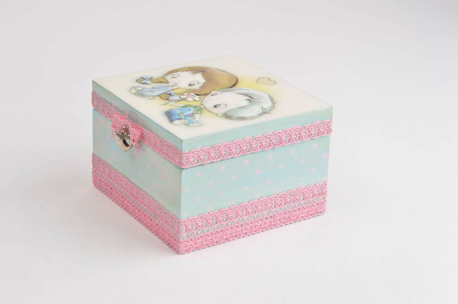 Jewelry box beautiful handmade table box decorative wooden box with decoupage photo 2