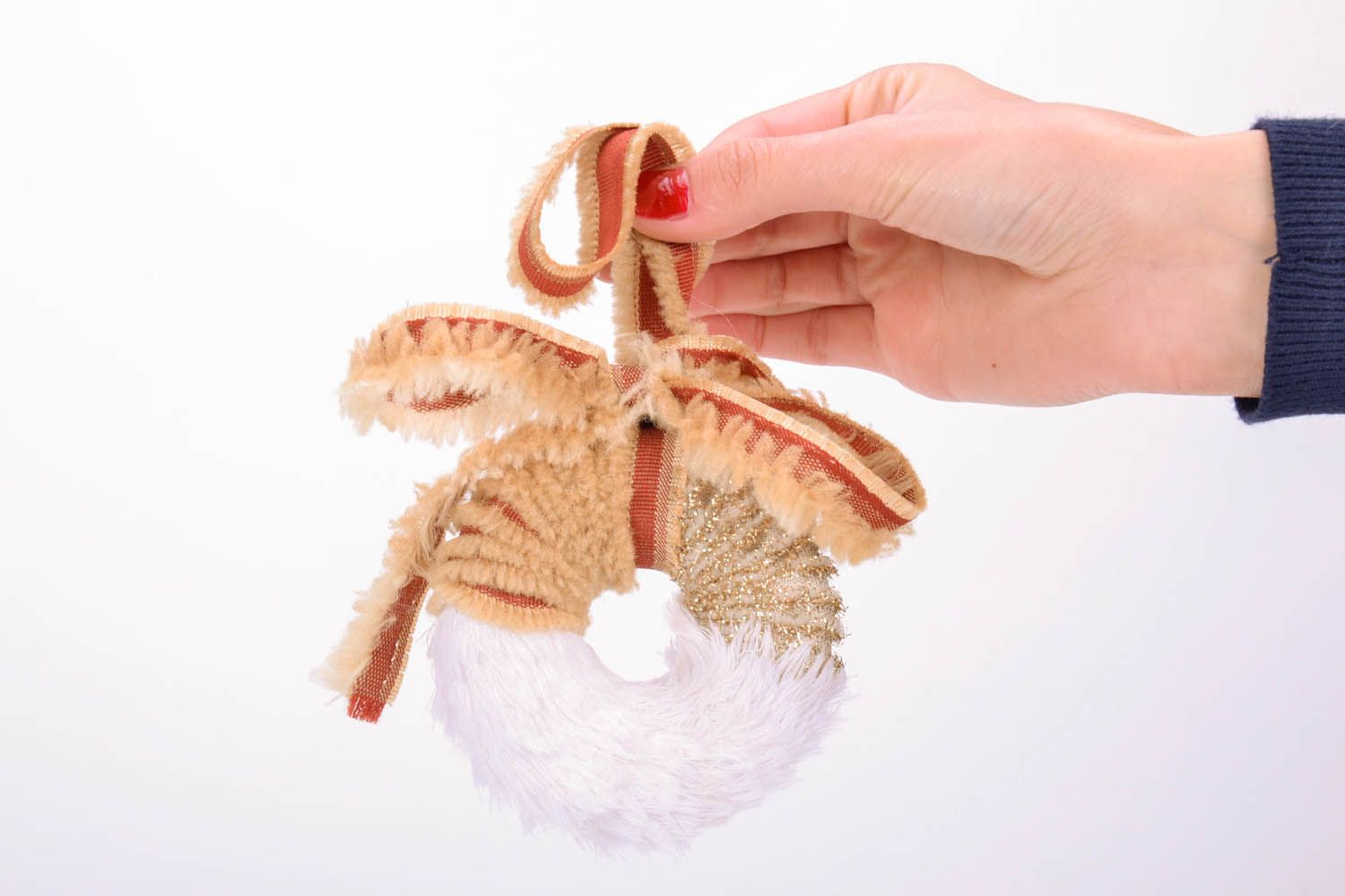 Brinquedo macio para Árvore de Natal feito à mão de algodão para decoração do interior no Ano Novo foto 5