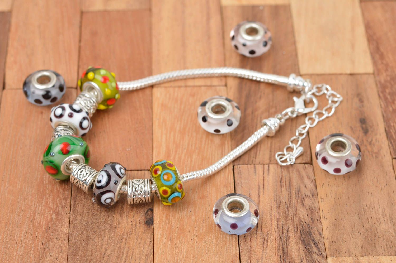 Unusual handmade glass bracelet beaded bracelet fashion accessories small gifts photo 1
