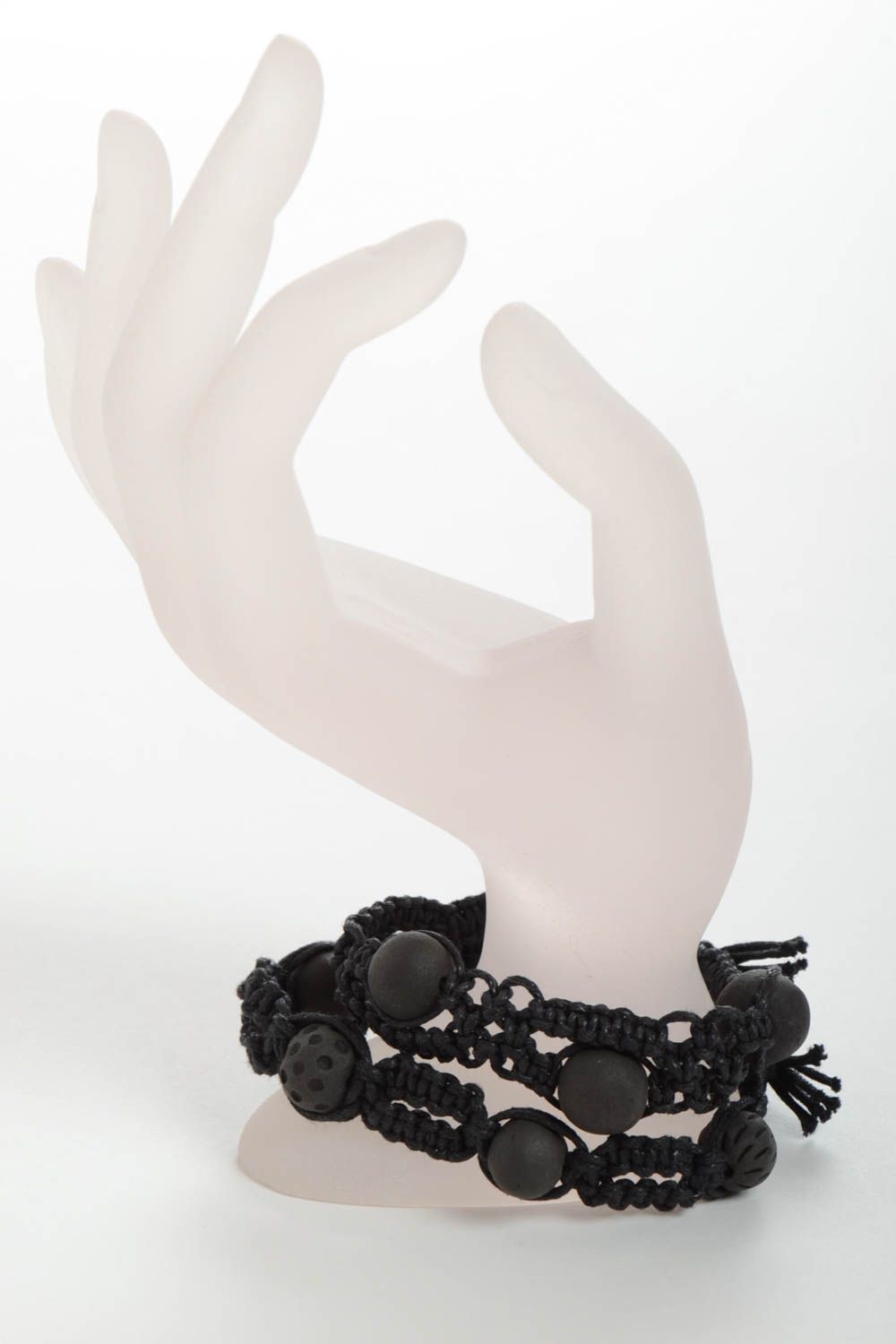 Geflochtene Armbänder handgemachte Geschenke Keramik Schmuck Set 2 Stück foto 3