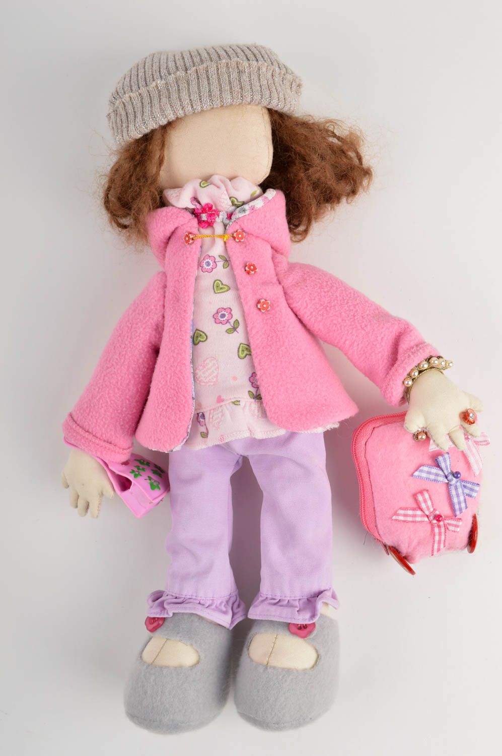 Кукла ручной работы оригинальная кукла из ткани стильная мягкая кукла девочка фото 2