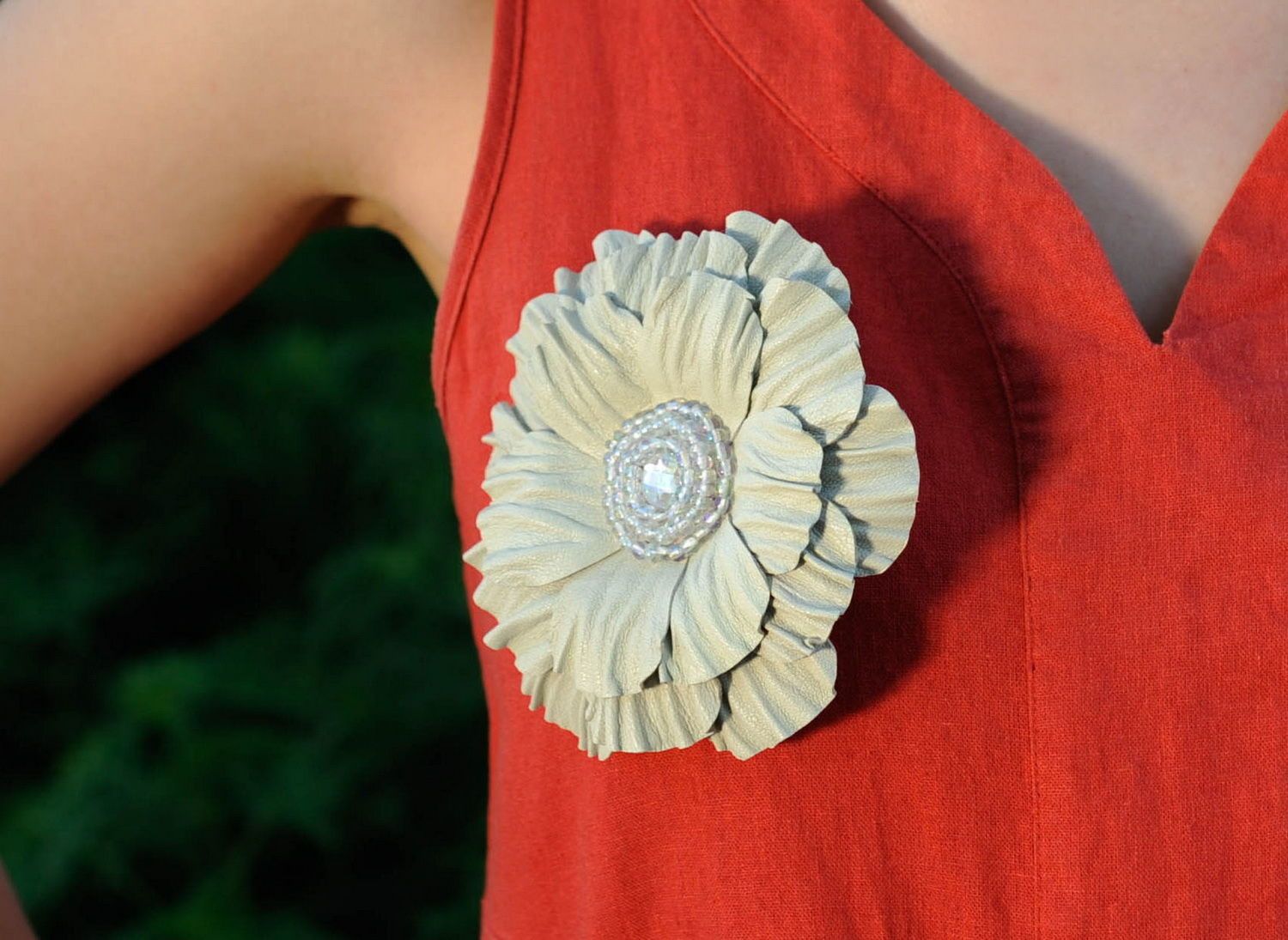 Leather Brooch flower photo 4
