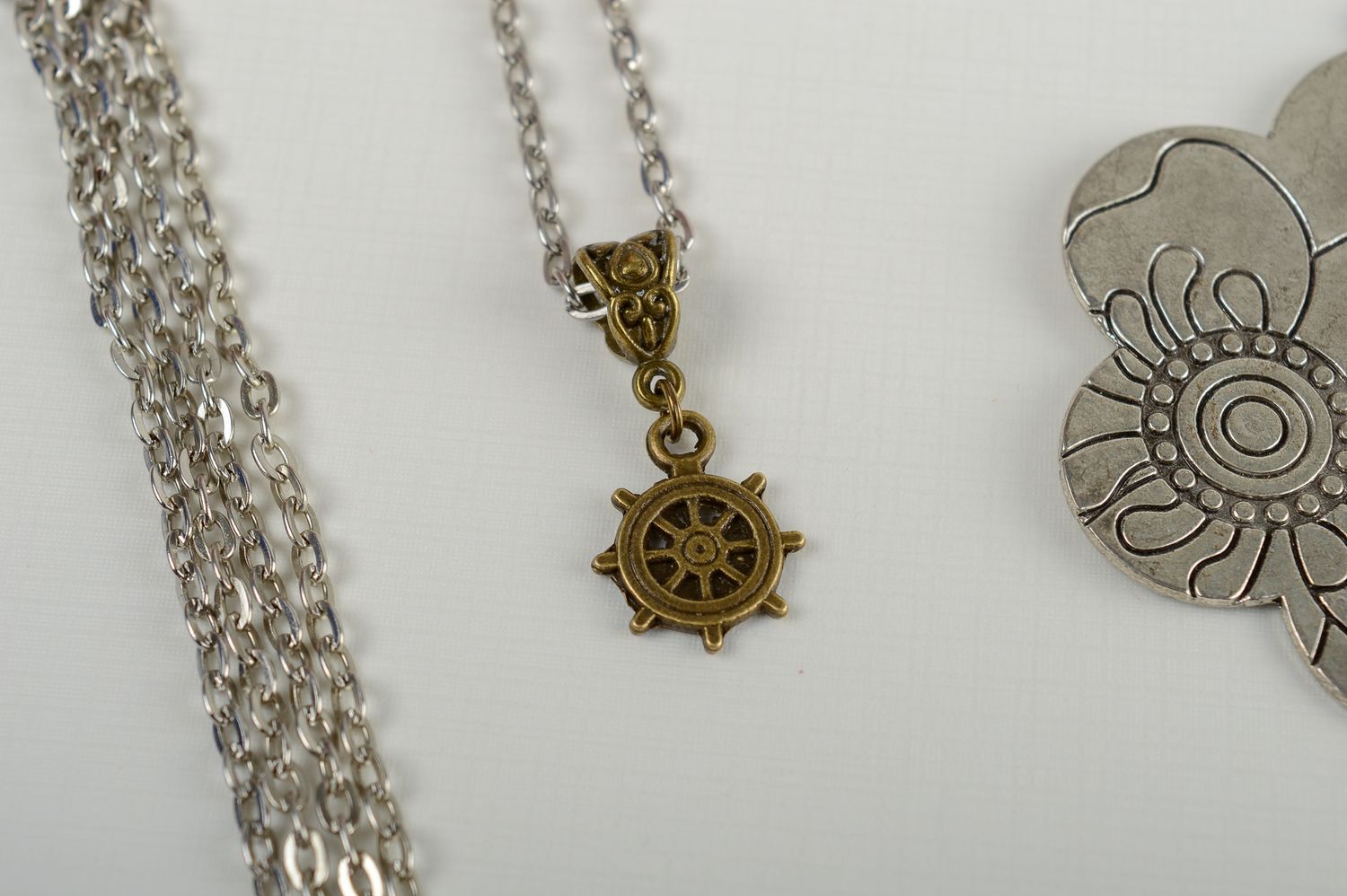 Handmade pendant fashionable accessories women metal pendant with steering wheel photo 1