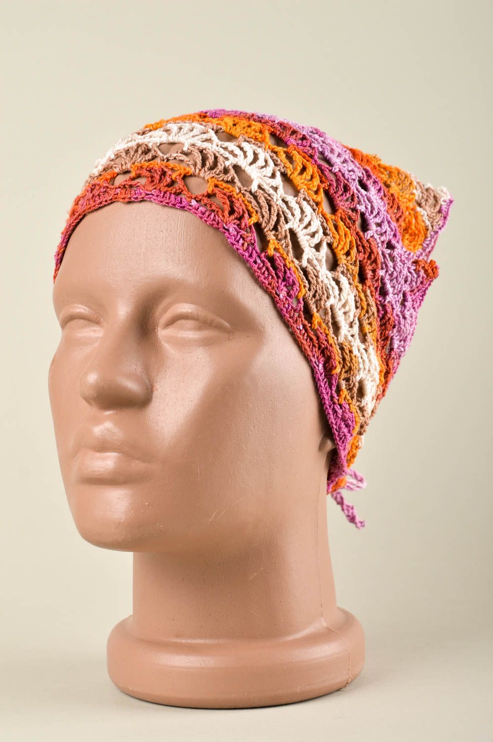 Handmade kerchief warm kerchief crocheted kerchief unusual headdress photo 1