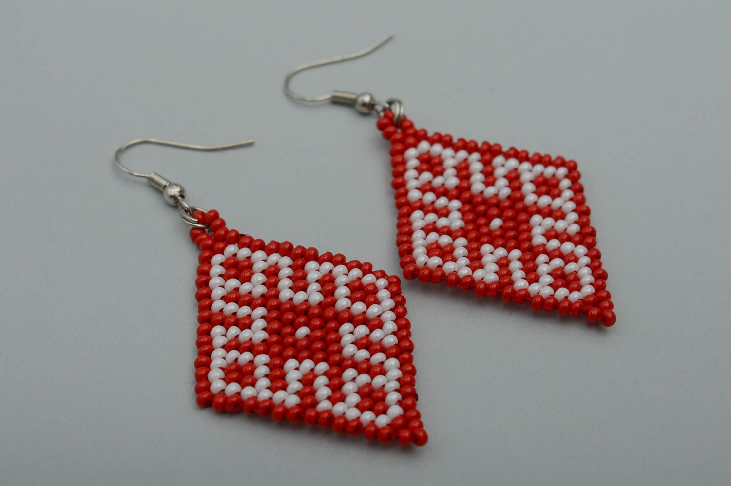 Handmade bead earrings long earrings with charms seed beads accessories photo 2