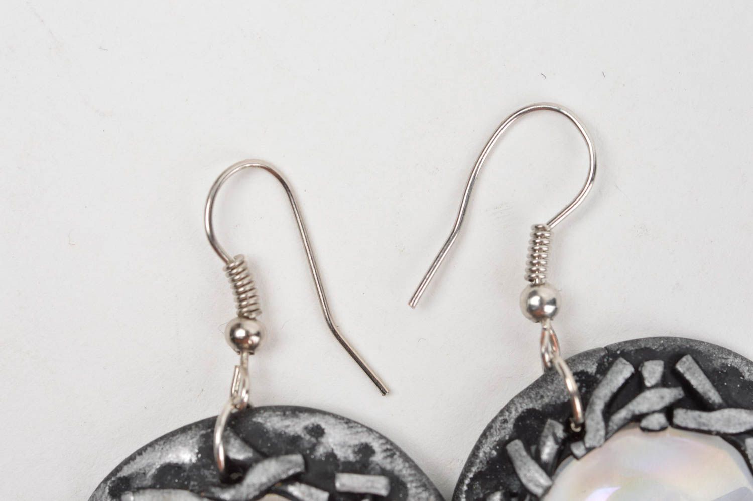 Beautiful handmade polymer clay earrings glass earrings for women gift ideas photo 4