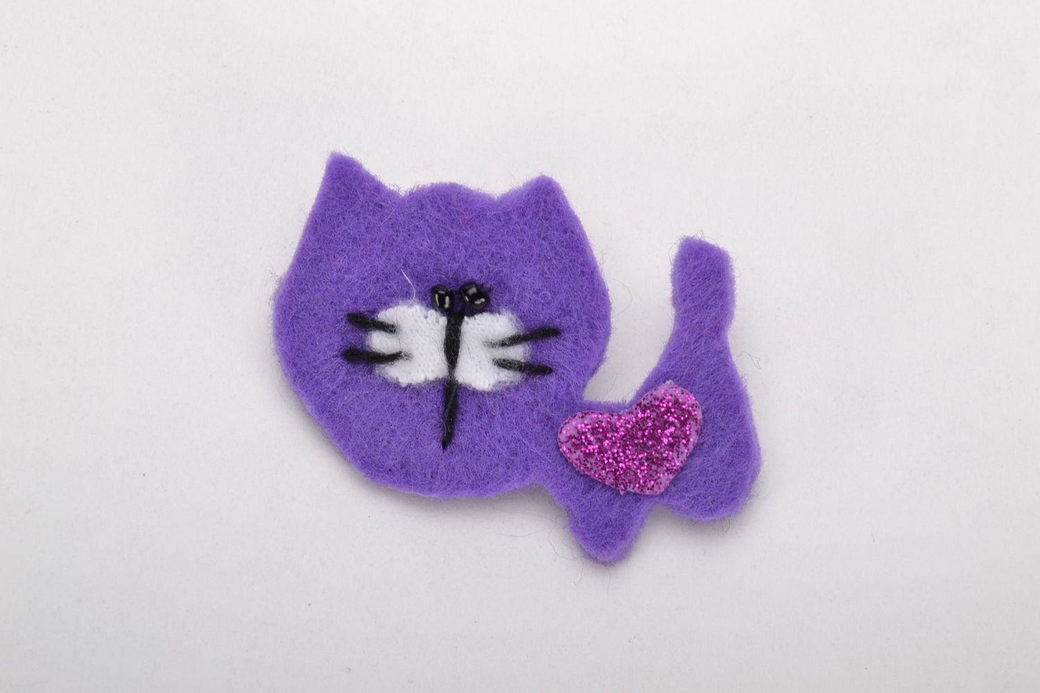 Broche originale en forme de Chat violet photo 3