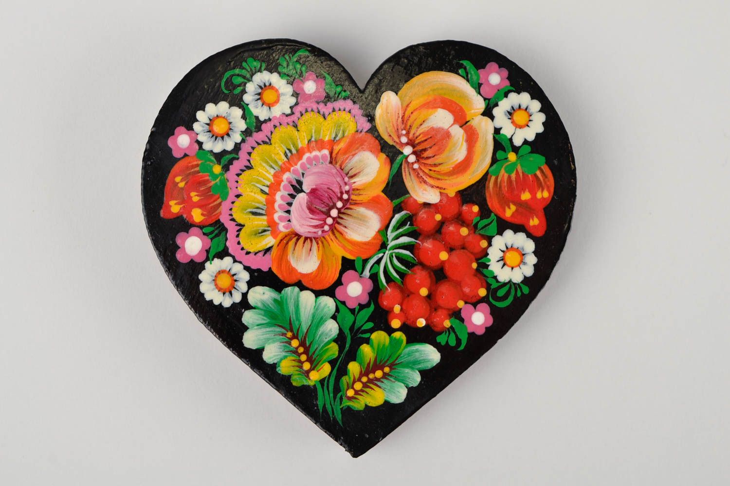 Handmade fridge magnet stylish wooden souvenir unusual cute heart magnet photo 3