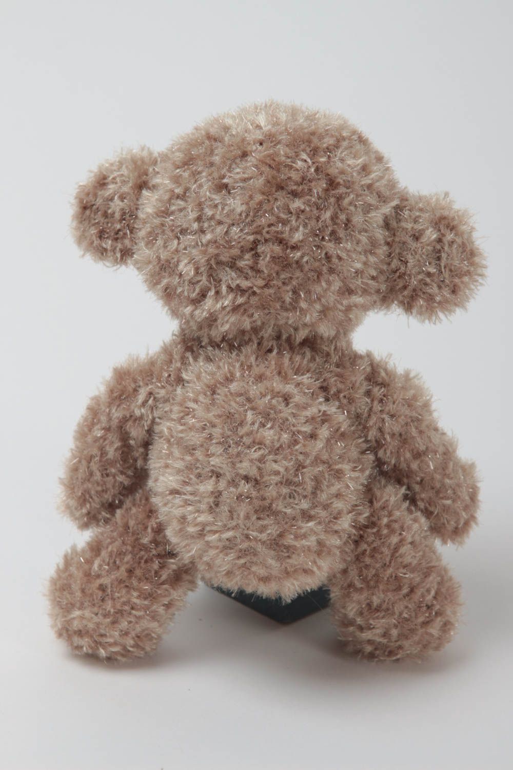 Peluche tricotée Jouet enfant fait main Cadeau original Ourson marron décor photo 4
